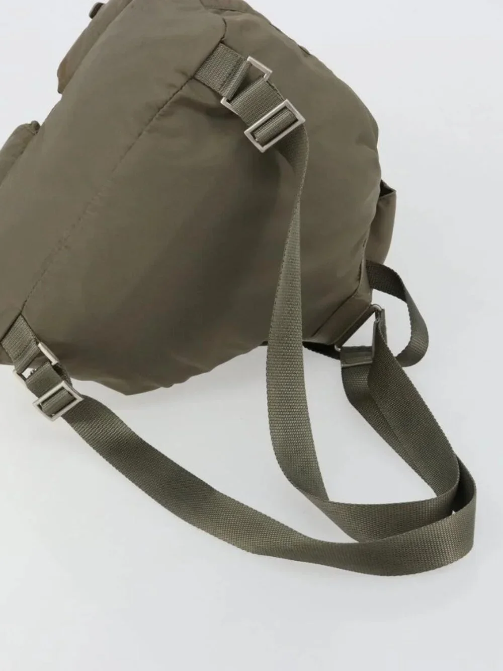 PRADA Backpack Nylon Gray Silver Auth